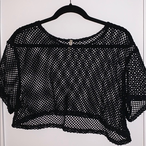 Black mesh crop top - Picture 1 of 2